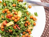 Vegan Arugula Quinoa Avocado Salad with Chickpea Croutons {Gluten-Free}