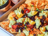 Vegan Nachos with Mock Meat and Guacamole
