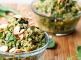 Vegan Pesto Brown Rice Pilaf {Gluten-Free}