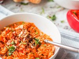 Vegan Roasted Red Pepper Pasta {gf}