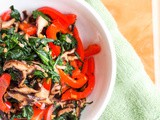 Vegan Shiitake, Red Pepper and Spinach Stir Fry {Gluten-Free}