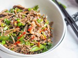 Vegan Soba Noodle Stir Fry with Shiitakes and Sugar Snap Peas {gf}