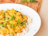 Vegan Sweet Potato Spinach Chickpea Yellow Curry {Gluten-Free}