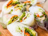 Vegan Veggie Summer Rolls with Peanut Sauce {Gluten-Free}