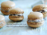 Chocolate Macarons with Azuki Cream Cheese