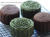 Matcha and Chocolate Baked Mooncakes 绿茶和巧克力烘烤月饼