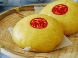 Steamed Pumpkin Buns aka Pumpkin Bao with chicken filling