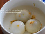 Tang Yuan With Sweet Osmanthus (Black Sesame Filling) 桂花黑芝麻汤圆