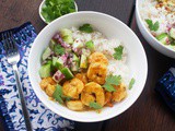 Coconut Prawns with Cucumber Salad