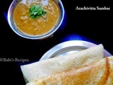 Arachivitta Sambar  | Sambar with Freshly Ground Masala