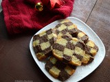Eggless Checker Board Cookies | Step by Step Pictures