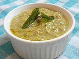 Green Tomato Chutney | Pachha Thakalai Chutney | Side Dish For Idli / Dosa
