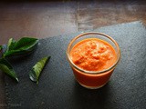 Red Capsicum Chutney | Red Bellpepper- Tomato Dip | Side Dish for Idli/Dosa