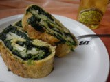 Rotolo di frittata di spinaci e formaggio