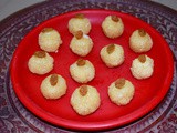 Narkel Naru or coconut laddoo - Traditional Bengali sweet with coconut and jaggery