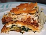 Spinach and Mince Meat Filo Pie