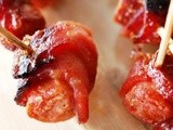 Sticky Bacon Wrapped Sausages