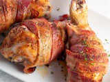 Bacon Wrapped Baked Chicken Drumsticks