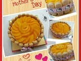 Vanilla & Chocolate layers Sponge Cake with Peach toppings & Sponge Fingers