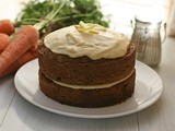 Moist carrot cake with lemon cream cheese icing