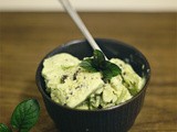 Peppermint and dark choc chip ice cream