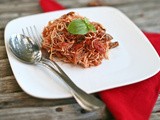 Vegetarian spaghetti bolognese / mushroom style meatless bolognaise