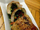 Spinach, Bell pepper Stuffed Chicken