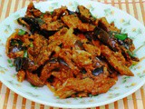 Kathirikkai Masala Curry / Fried Eggplants in Cream of Onion and Tomatoes