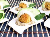 Falafel con baba ganoush e salsa allo yogurt