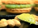 Macarons con crema al pistacchio