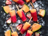 Cantaloupe Strawberry Ice Pops