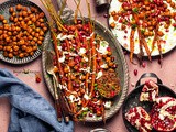 Honey Roasted Carrots and Chickpeas with Lemon Yogurt Sauce