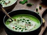 Roasted Garlic Green Peas Soup