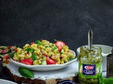 Strawberry & Rustic Basil Pesto Pasta Salad