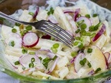 Radieschensalat, knackig-frisch mit Käse, Apfel & Frühlingszwiebeln