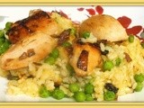 Baked Chicken, Lemon and Pea Risotto