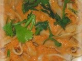 Fettuccine with Creamy Red Pepper-Feta Sauce