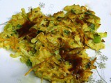 Japanese Style Savory Vegetable Pancakes with Chicken - EwE