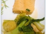 Poached Salmon With Brussels Sprouts & Bok Choy