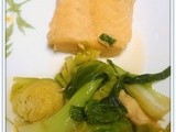 Poached Salmon With Brussels Sprouts & Bok Choy