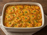 Krompirjev gratin z zelišči in sirom