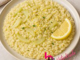 Rižota s koromačem, limono in parmezanom