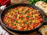 Turška jajčna ponev menemen z lepinjo