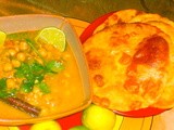 Bhatura and Chana Masala Curry