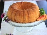 Citrus chiffon cake with ginger, mint and grapefruit spiked syrup