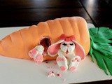 Giant carrot and bunny Easter cake