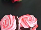 Meringue Cookies With Chocolate Ganache and Fresh Strawberries