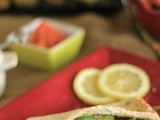 Quinoa and chickpea patty, with cilantro yogurt