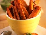 Sweet Potato Fries and Green Chili Chutney