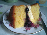 Blueberry, Lemon and White Chocolate Sponge